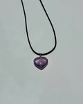 Amethyst Crystal Heart Necklace