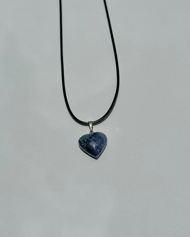 Sodalite Crystal Heart Necklace