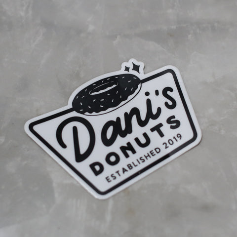 Dani's Donuts Black-White Sticker